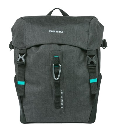 Sakwa pojedyncza BASIL DISCOVERY 365D SINGLE PANNIER BAG L 20L, MIK Hooks System, black melee (NEW 2026) - rove.pl