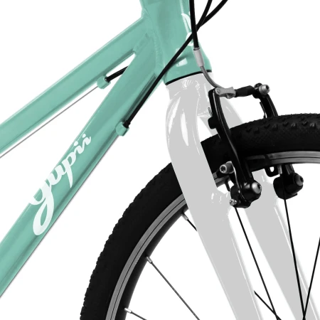 Rower młodzieżowy Yupii 24″ miętowy hamulec przedni