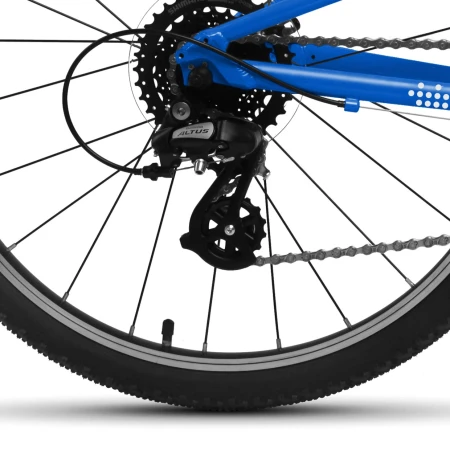 Rower młodzieżowy Yupii 24″ niebieski napęd