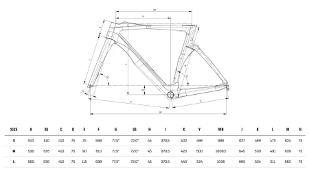 Rama Bianchi AQUILA TT DISC FRAME KIT XUB56I ZY Geometria