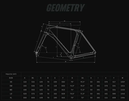 Rower Bianchi IMPULSO RC RED XPLR 13S YUB80I G7 Geometria