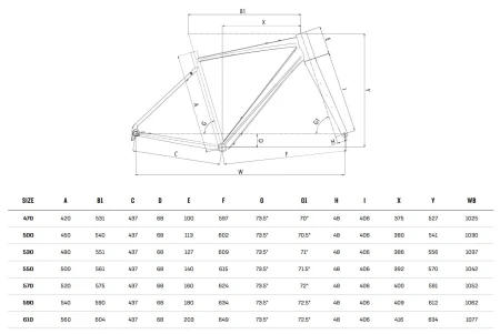 Rower Bianchi Nirone 7 DISC GRX610 12SP YVBMJS GE Geometria