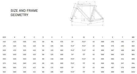 Rower Bianchi OLTRE RACE  105 12S 50-34 YTB8DI ZK Geometria