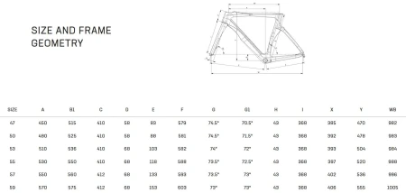 Rama Bianchi OLTRE RC DISC CARB XTB05I ZE Geometria