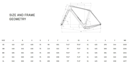 Rower Bianchi Arcadex COMP APEX geometria