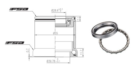 Stery FSA HS 1 (I/E) 3.7mm alloy 1-1/8 to 1.5