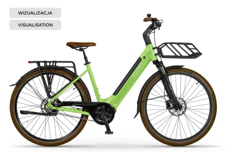 Rower elektryczny Ecobike LX 100 Automatic Green 19" + bagażnik