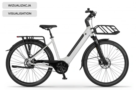 Rower elektryczny Ecobike LX 100 Automatic Pearl 19" + bagażnik