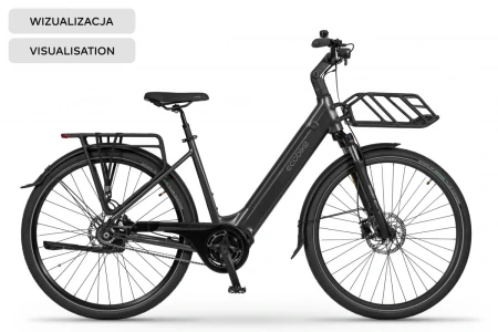 Rower elektryczny Ecobike LX 100 Automatic Black 19" + bagażnik