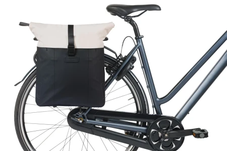 Sakwa pojedyncza BASIL VIVE BICYCLE SHOPPER, MIK Hooks, 15-20L, Wodoodporna, off-white/black (NEW 2026) - rove.pl