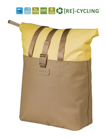 Torba BASIL VIVE BICYCLE SHOPPER, MIK Hooks, 15-20L, Wodoodporna, sand/yellow (NEW 2026) - rove.pl