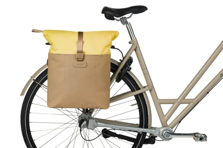 Torba BASIL VIVE BICYCLE SHOPPER, MIK Hooks, 15-20L, Wodoodporna, sand/yellow (NEW 2026)