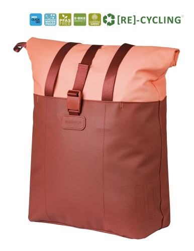 Przejdź do produktu Sakwa pojedyncza BASIL VIVE BICYCLE SHOPPER, MIK Hooks, 15-20L, Wodoodporna, burgundy/pink (NEW 2026)