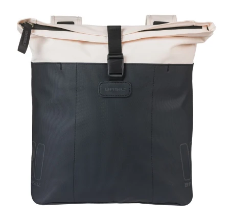 Sakwa podwójna BASIL VIVE DOUBLE PANNIER BAG 28-35L, Universal Bridge System, off-white/black (NEW 2026) - rove.pl