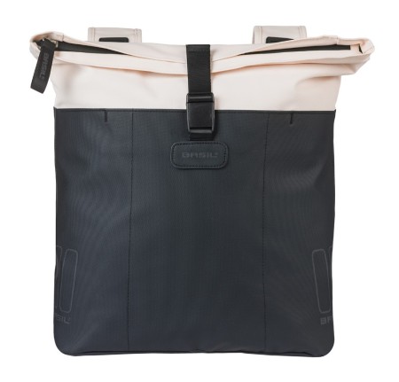 Sakwa podwójna BASIL VIVE DOUBLE PANNIER BAG 28-35L, Universal Bridge System, off-white/black (NEW 2026)