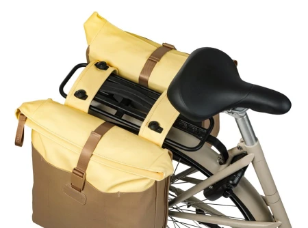 Sakwa podwójna BASIL VIVE DOUBLE PANNIER BAG 28-35L, MIK System (ready to go), sand/yellow (NEW 2026) - rove.pl
