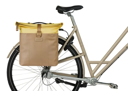 Sakwa podwójna BASIL VIVE DOUBLE PANNIER BAG 28-35L, MIK System (ready to go), sand/yellow (NEW 2026)