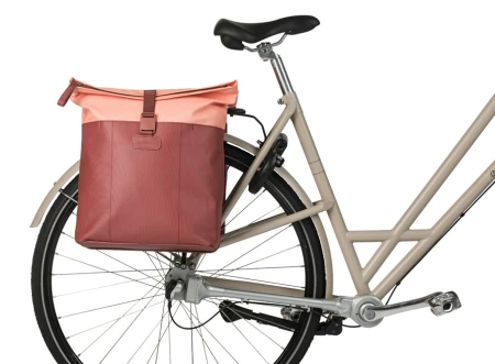 Sakwa podwójna BASIL VIVE DOUBLE PANNIER BAG 28-35L, MIK System (ready to go), burgundy/pink (NEW 2026) - rove.pl