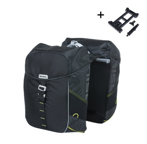 Przejdź do produktu Sakwa podwójna BASIL MILES DOUBLE PANNIER BAG MIK 34L, MIK System (ready to go), 100% wodoodporna, black lime (NEW)