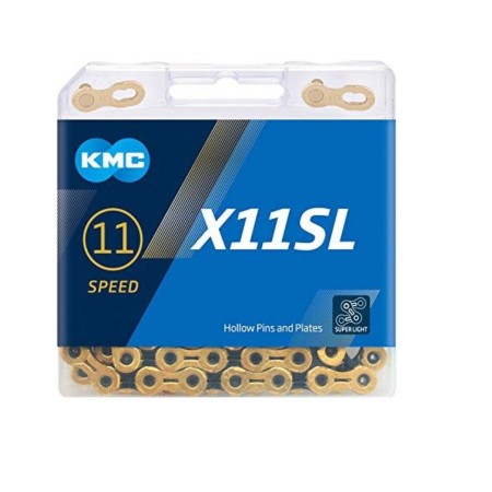 KMC Łańcuch X11 SL Ti-N 118 ogniw Złoto czarny BOX - rove.pl