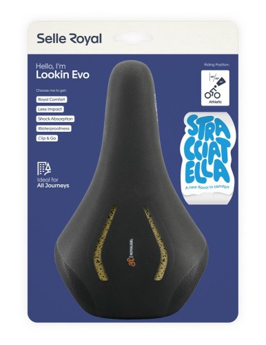 Przejdź do produktu Siodło SELLEROYAL LOOKIN EVO ATHLETIC 45st. STRACCIATELLA żelowe, unisex, 448g (NEW 2026)