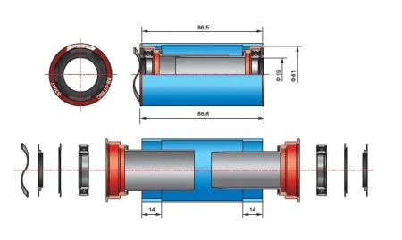 Wkład suportu FSA PF86mm - AX 19mm Mega Exo, PF86