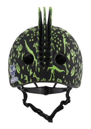 Kask dziecięcy juniorski RASKULLZ T-REX BONEZ MOHAWK black roz. S CHILD FS 5+ (50-54 cm) (NEW 2026) - rove.pl