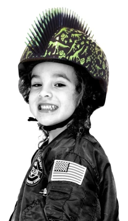 Kask dziecięcy juniorski RASKULLZ T-REX BONEZ MOHAWK black roz. S CHILD FS 5+ (50-54 cm) (NEW 2026) - rove.pl