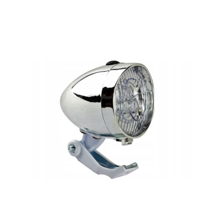 Lampa przód 3LED JY-592 srebrna z białym uchwytem - rove.pl