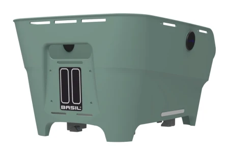 Kosz tylny na bagażnik BASIL CENTO NEO rear bicycle basket, 21L WSL System, silvergreen (NEW 2026) - rove.pl