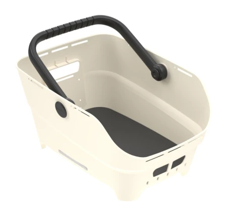 Kosz tylny na bagażnik BASIL CENTO NEO rear bicycle basket, 21L MultiSystem NX, off-white (NEW 2026) - rove.pl