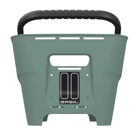 Kosz tylny na bagażnik BASIL CENTO NEO rear bicycle basket, 21L MultiSystem NX, silvergreen (NEW 2026)