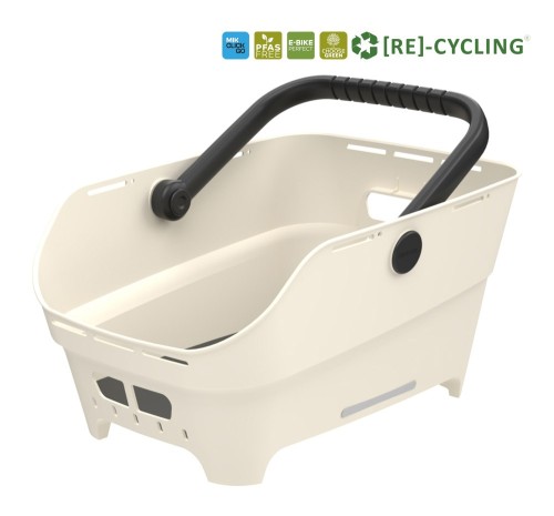 Przejdź do produktu Kosz tylny na bagażnik BASIL CENTO NEO rear bicycle basket, 21L MIK System (ready to go), off-white (NEW 2026)