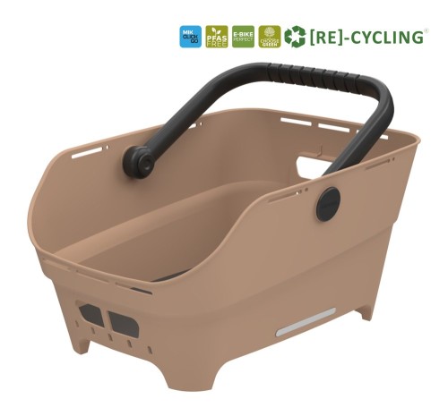 Przejdź do produktu Kosz tylny na bagażnik BASIL CENTO NEO rear bicycle basket, 21L MIK System (ready to go) sand (NEW 2026)
