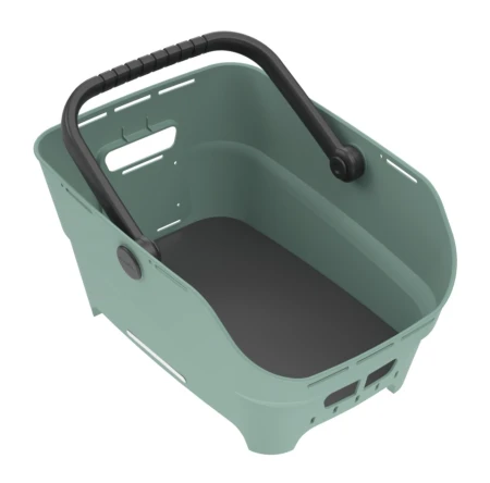 Kosz tylny na bagażnik BASIL CENTO NEO rear bicycle basket, 21L MIK System (ready to go), silvergreen (NEW 2026) - rove.pl