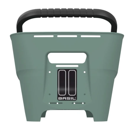 Kosz tylny na bagażnik BASIL CENTO NEO rear bicycle basket, 21L MIK System (ready to go), silvergreen (NEW 2026) - rove.pl