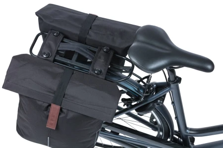 Sakwa pojedyncza BASIL CITY DOUBLE PANNIER MIK 28-32L, MIK System (ready to go) wodoodporny poliester, black (NEW 2026)