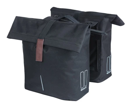 Sakwa pojedyncza BASIL CITY DOUBLE PANNIER MIK 28-32L, MIK System (ready to go) wodoodporny poliester, black (NEW 2026) - rove.pl