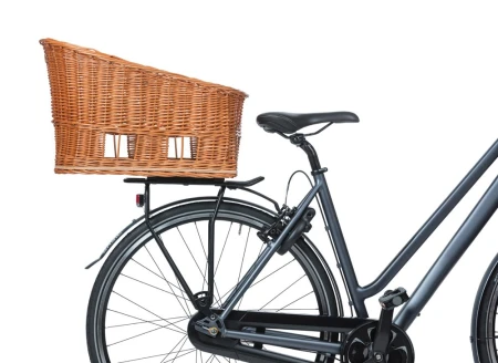 Kosz tylny na bagażnik BASIL PASJA dla zwierząt MIK 50cm, MIK System (ready to go), Adapter Plate 2.0 (blokada), wiklinowy, natural (NEW 2026) - rove.pl