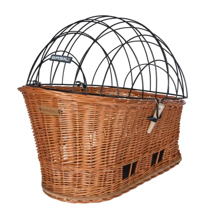 Kosz tylny na bagażnik BASIL PASJA dla zwierząt MIK 50cm, MIK System (ready to go), Adapter Plate 2.0 (blokada), wiklinowy, natural (NEW 2026) - rove.pl