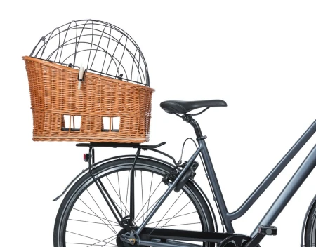 Kosz tylny na bagażnik BASIL PASJA dla zwierząt MIK 50cm, MIK System (ready to go), Adapter Plate 2.0 (blokada), wiklinowy, natural (NEW 2026) - rove.pl