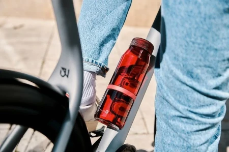 Bidon Fidlock Twist 700 Life clear/dark red + baza Bike