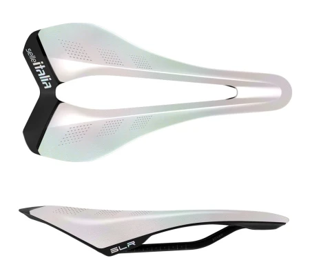 Siodło SELLE ITALIA SLR ADVAN SE OPAL WHITE S (id match S3), Pręty Manganese, Waga 165g, Edycja Limitowana (NEW)