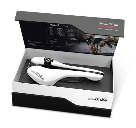 Siodło SELLE ITALIA FLITE BOOST MVDP KIT CARBONIO SUPERFLOW L (id match L3), Pręty Carbon, 162g (NEW)
