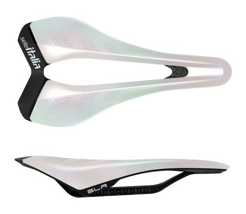 Przejdź do produktu Siodło SELLE ITALIA SLR CARBON SE OPAL WHITE S (id match S3), Pręty Carbon, Waga 122g, Edycja Limitowana (NEW)