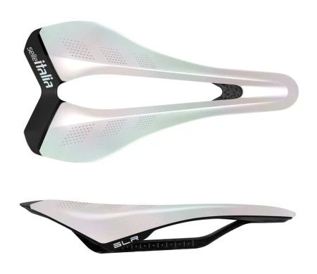 Siodło SELLE ITALIA SLR CARBON SE OPAL WHITE L (id match L3), Pręty Carbon, Waga 122g, Edycja Limitowana (NEW)