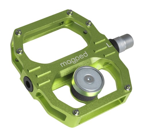 Przejdź do produktu Pedały MAGPED SPORT2 GREEN 200NM (Gravel, Trekking, MTB), Magnetyczne z blokami, Siła magnesu 200Nm dla rowerzystów >75kg, Zielone, Waga 458g (NEW)