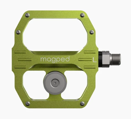 Pedały MAGPED SPORT2 GREEN 200NM (Gravel, Trekking, MTB), Magnetyczne z blokami, Siła magnesu 200Nm dla rowerzystów >75kg, Zielone, Waga 458g (NEW)