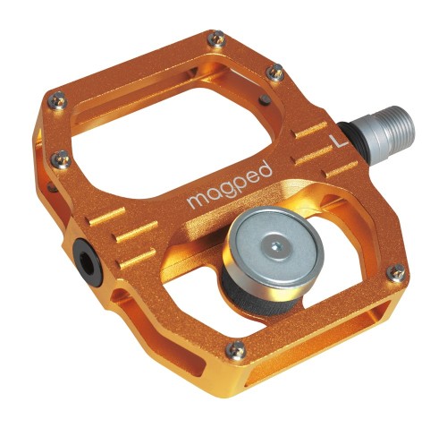 Przejdź do produktu Pedały MAGPED SPORT2 ORANGE 200NM (Gravel, Trekking, MTB), Magnetyczne z blokami, Siła magnesu 200Nm dla rowerzystów >75kg, Pomarańczowe, Waga 458g (NEW)
