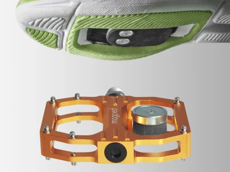 Pedały MAGPED SPORT2 ORANGE 100NM (Gravel, Trekking, MTB), Magnetyczne z blokami, Siła magnesu 100Nm dla rowerzystów <65kg, Pomarańczowe (NEW) - rove.pl